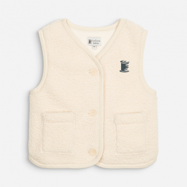 Veste sans manches boutonnée écrue uniforme