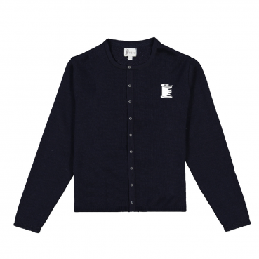 Gilet à pressions, marine, brodé au logo de votre école