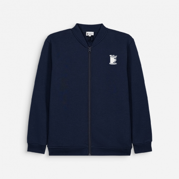 Gilet teddy zippé marine (brodé ou sérigraphié)