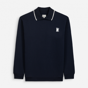 Sweat col polo (brodé ou sérigraphié)