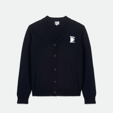 Gilet col V, marine, brodé au logo de votre école