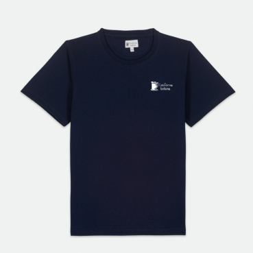 Tee-shirt marine, brodé ou sérigraphié au logo de votre école
