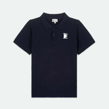 Polo mixte, manches courtes, marine, brodé au logo de votre école