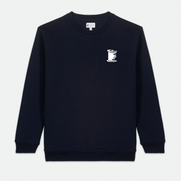 Sweat sans capuche, marine, brodé ou sérigraphié au logo de votre école
