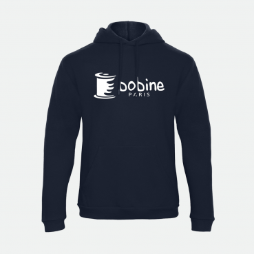Sweat à capuche avec cordons, marine, brodé ou sérigraphié au logo de votre établissement