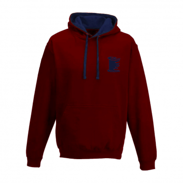 Sweat à capuche avec cordons, bicolore, brodé ou sérigraphié au logo de votre école