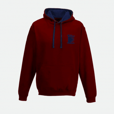 Sweat à capuche avec cordons, bicolore, brodé ou sérigraphié au logo de votre école