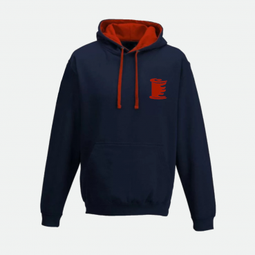 Sweat à capuche avec cordons, bicolore, brodé ou sérigraphié au logo de votre établissement
