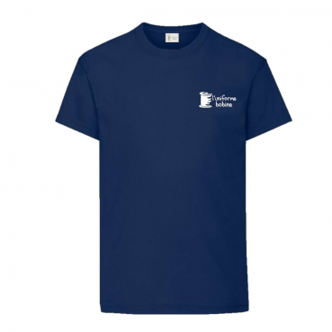 Tee-shirt marine, brodé ou sérigraphié au logo de votre école