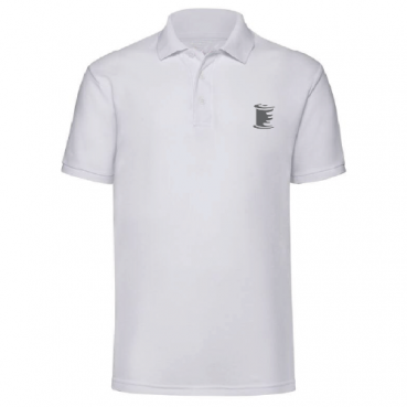 Polo mixte, manches courtes, blanc, brodé au logo de votre établissement