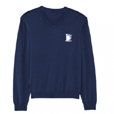 Pull V, marine, brodé au logo de votre école