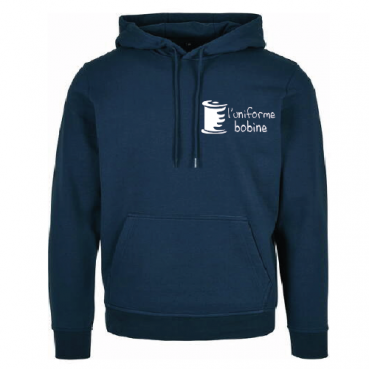 Sweat à capuche avec cordon, marine, brodé ou sérigraphié au logo de votre école