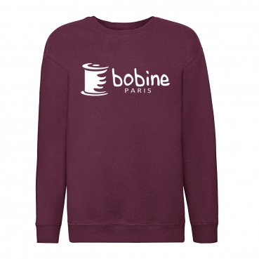 Sweat sans capuche, bordeaux, brodé ou sérigraphié au logo de votre établissement