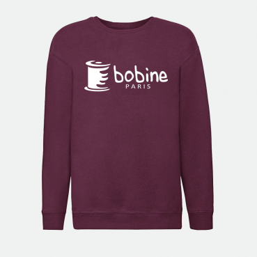 Sweat sans capuche, bordeaux, brodé ou sérigraphié au logo de votre établissement