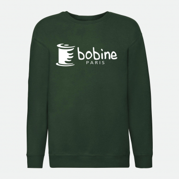 Sweat sans capuche, vert bouteille, brodé ou sérigraphié au logo de votre école
