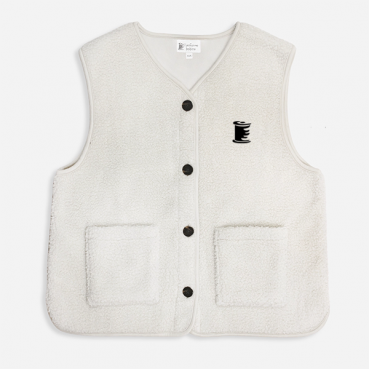 Veste sans manches boutonnée écrue uniforme