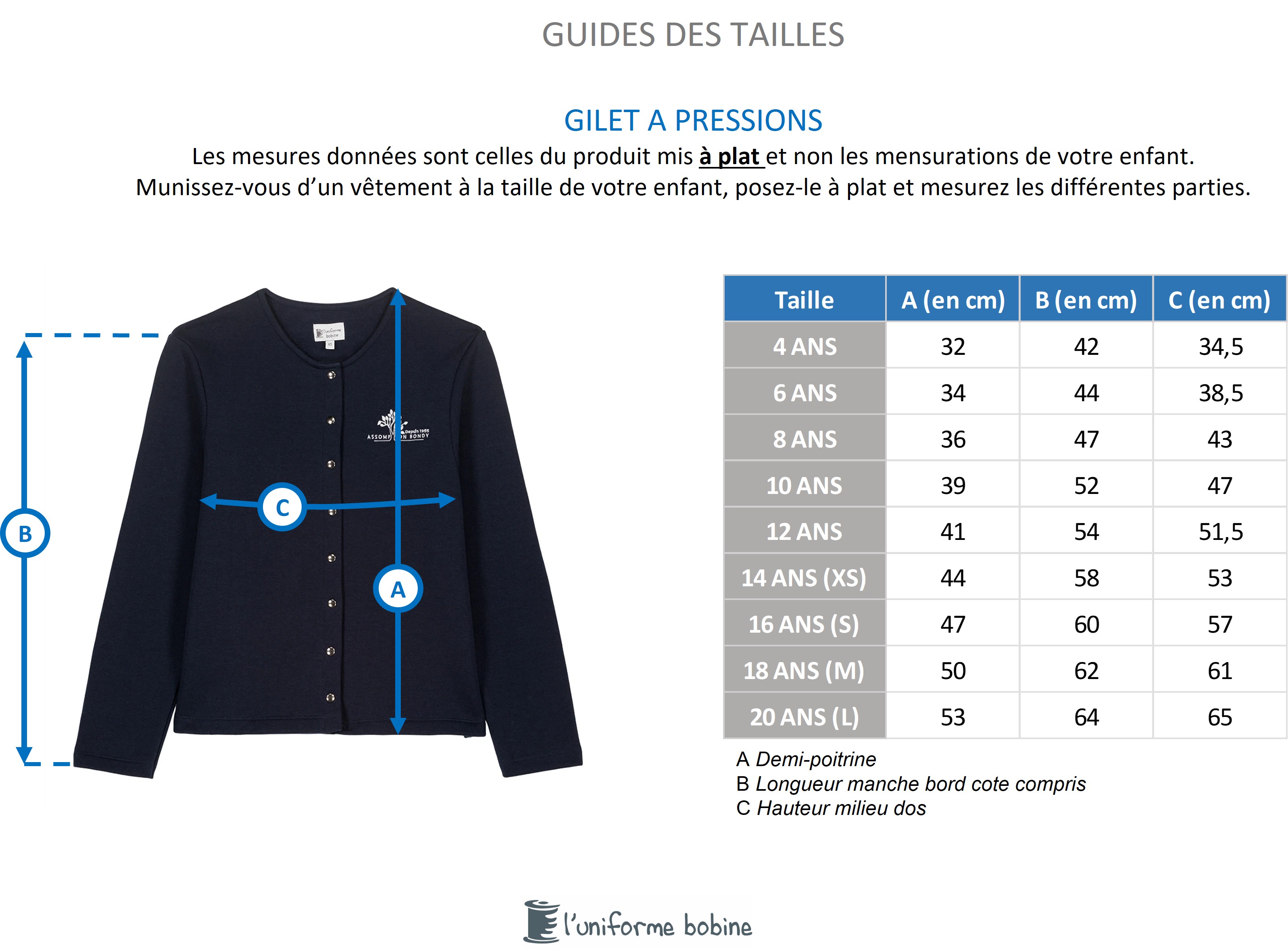 Guide des tailles