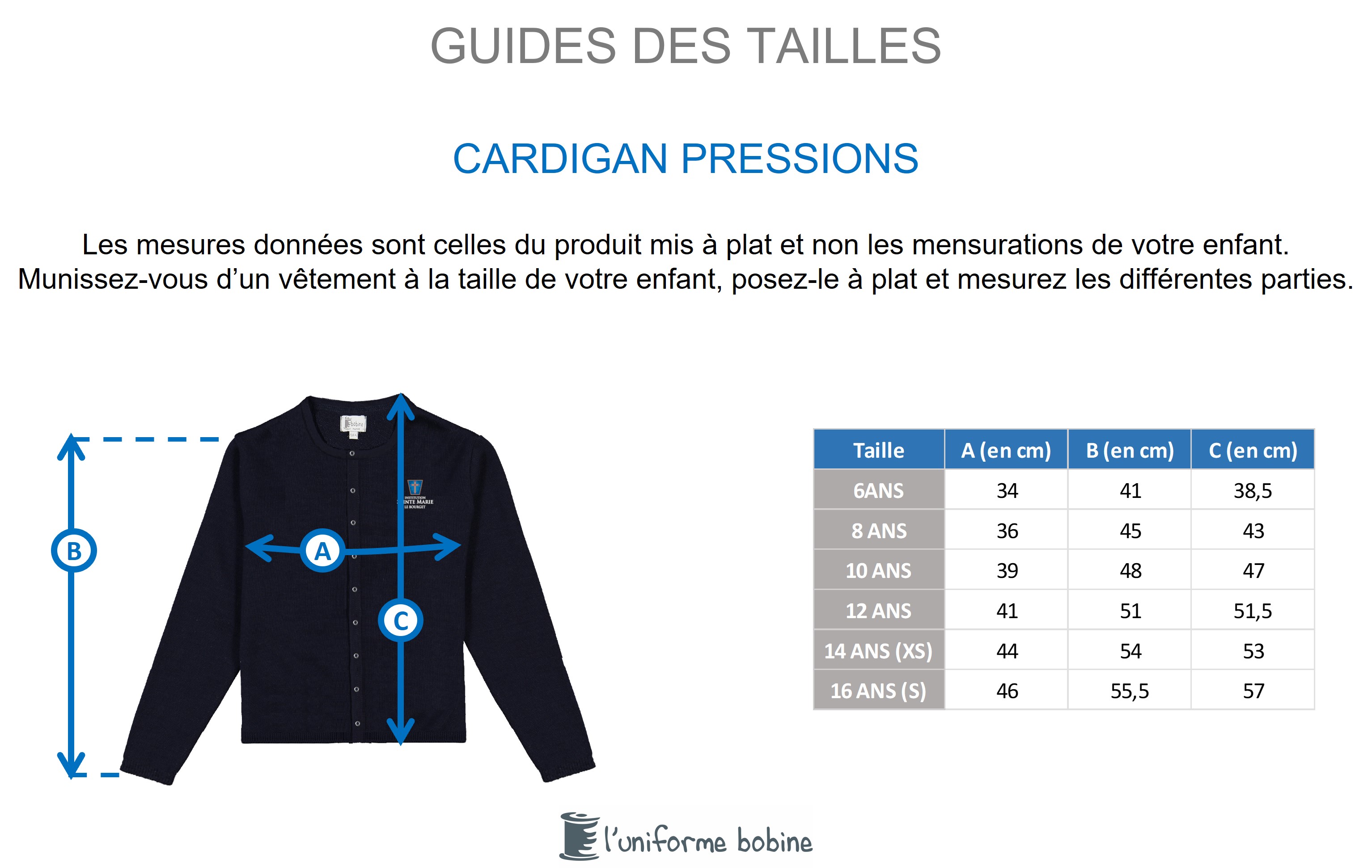 Guide des tailles