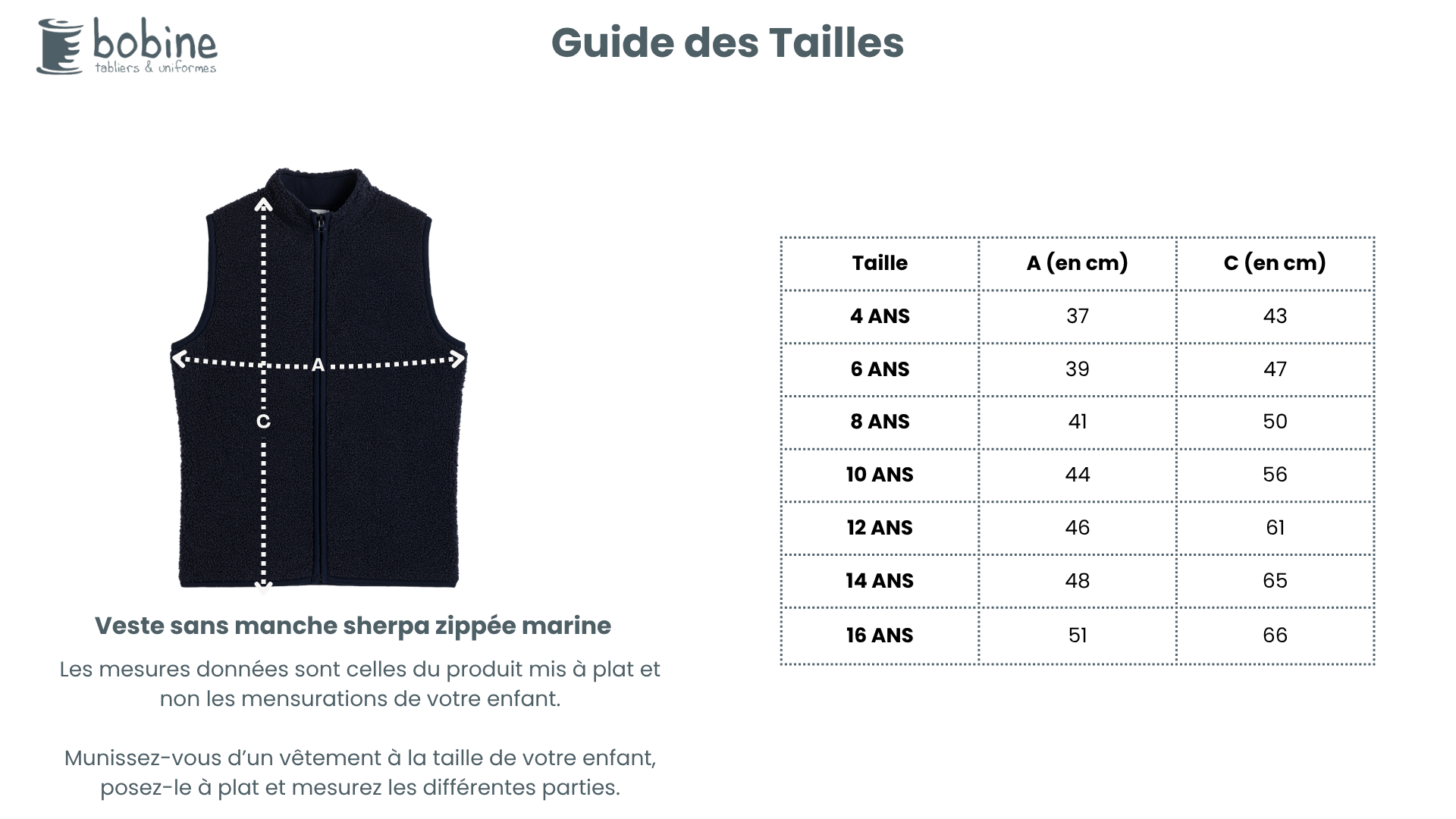 Guide des tailles