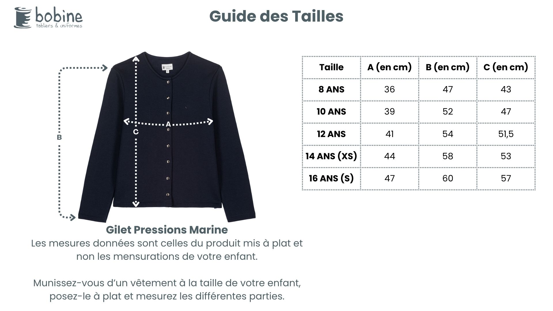 Guide des tailles
