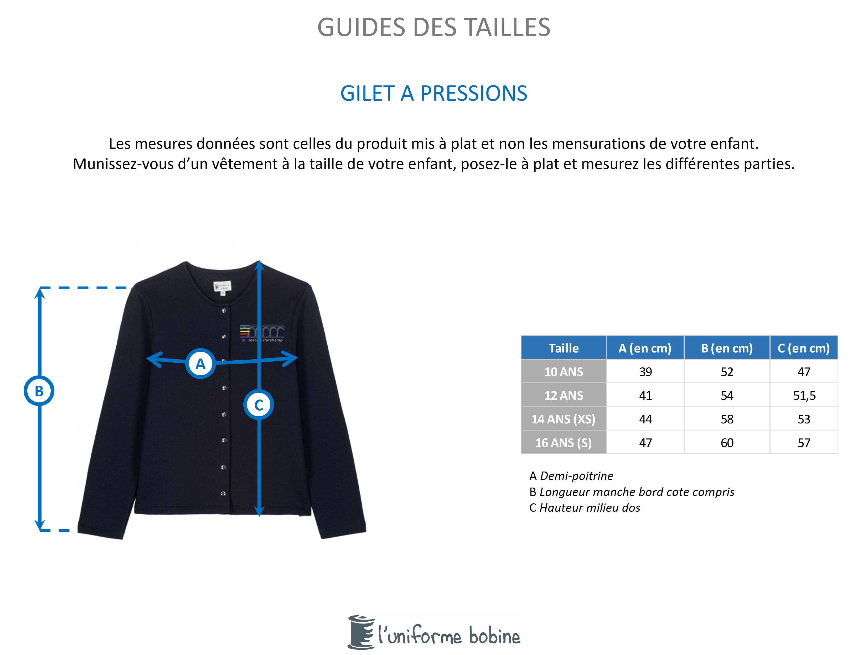 Guide des tailles