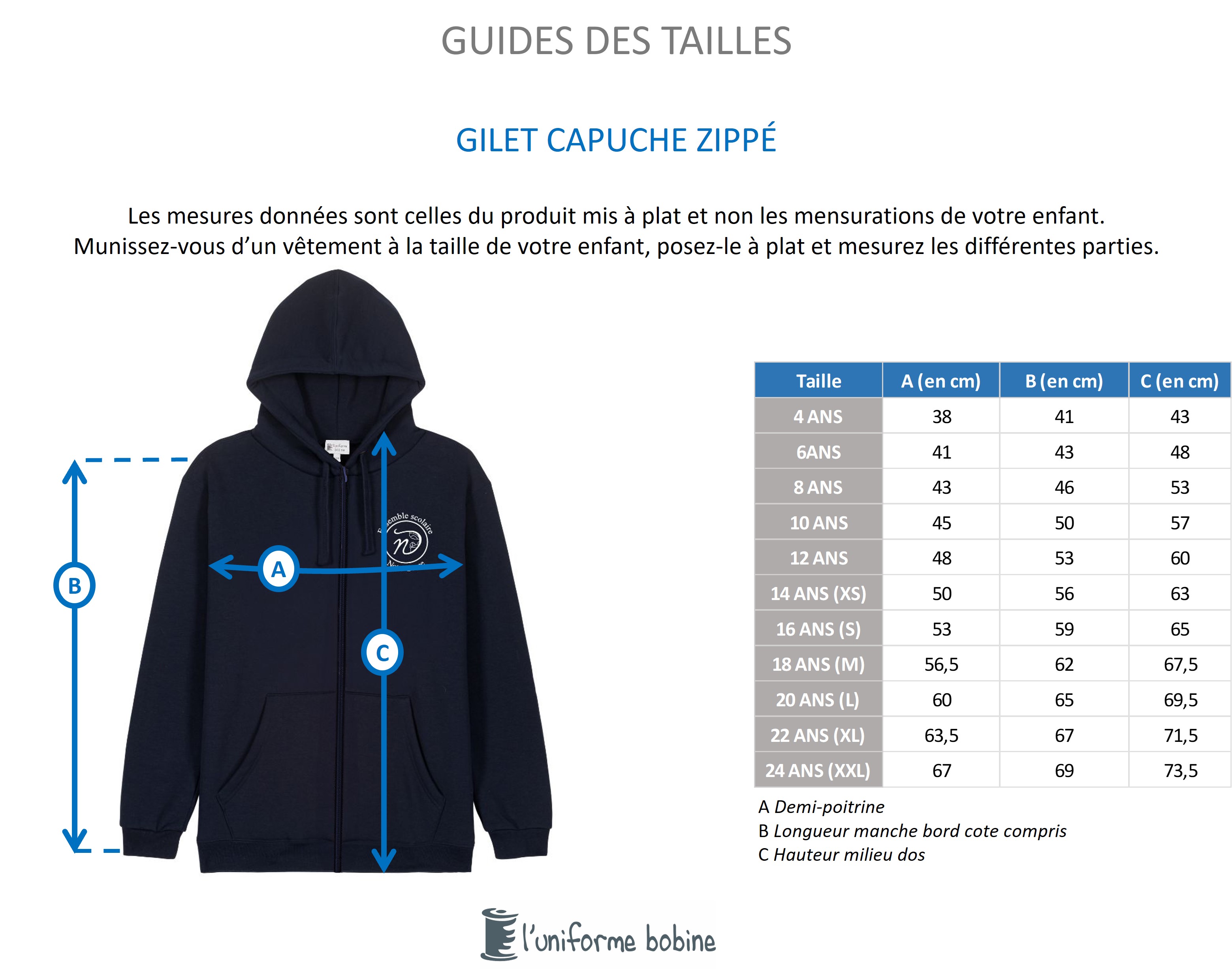 Guide des tailles
