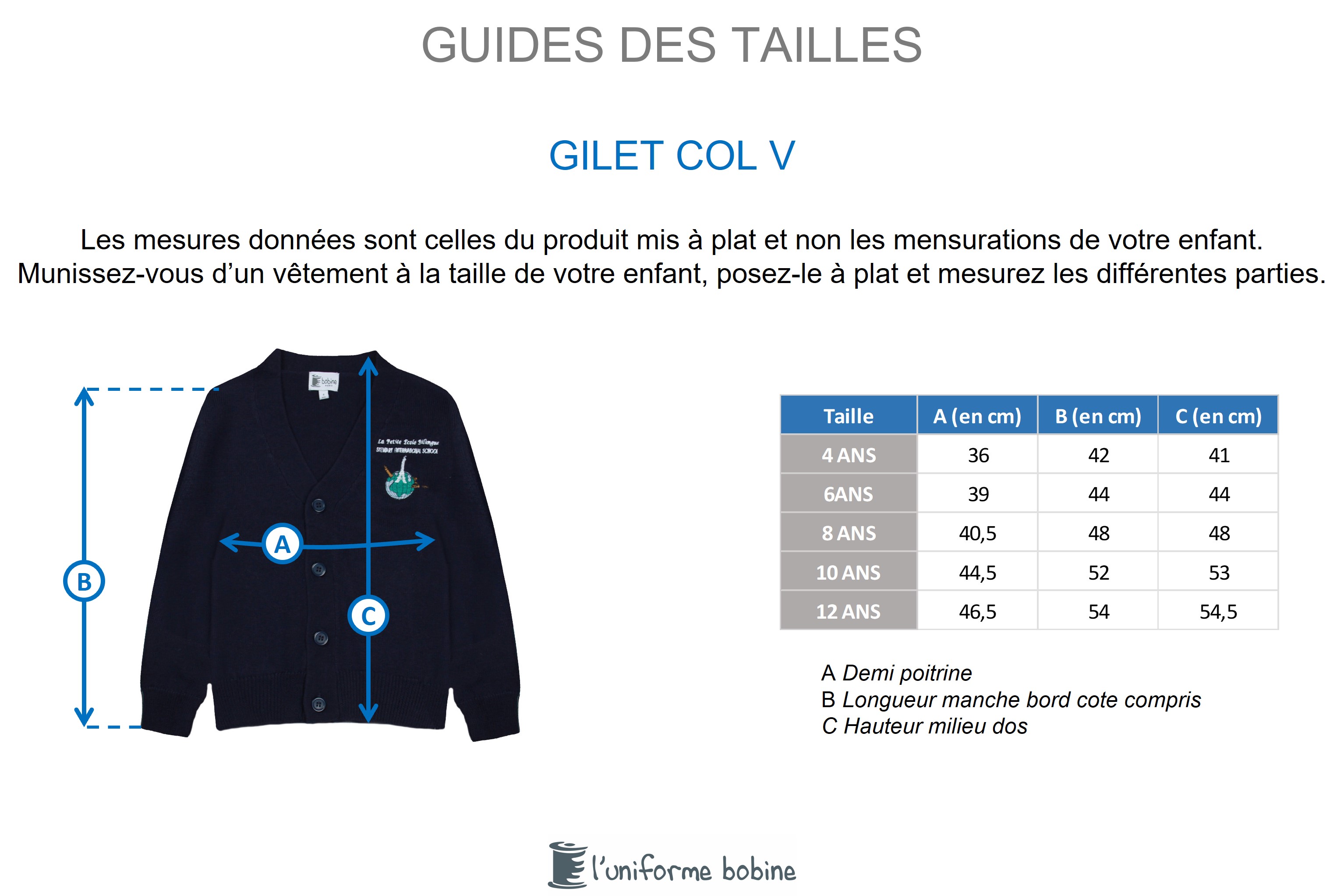 Guide des tailles