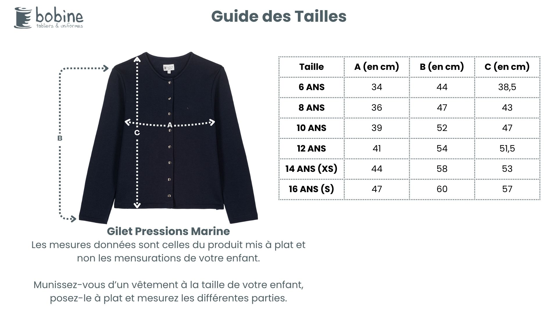 Guide des tailles