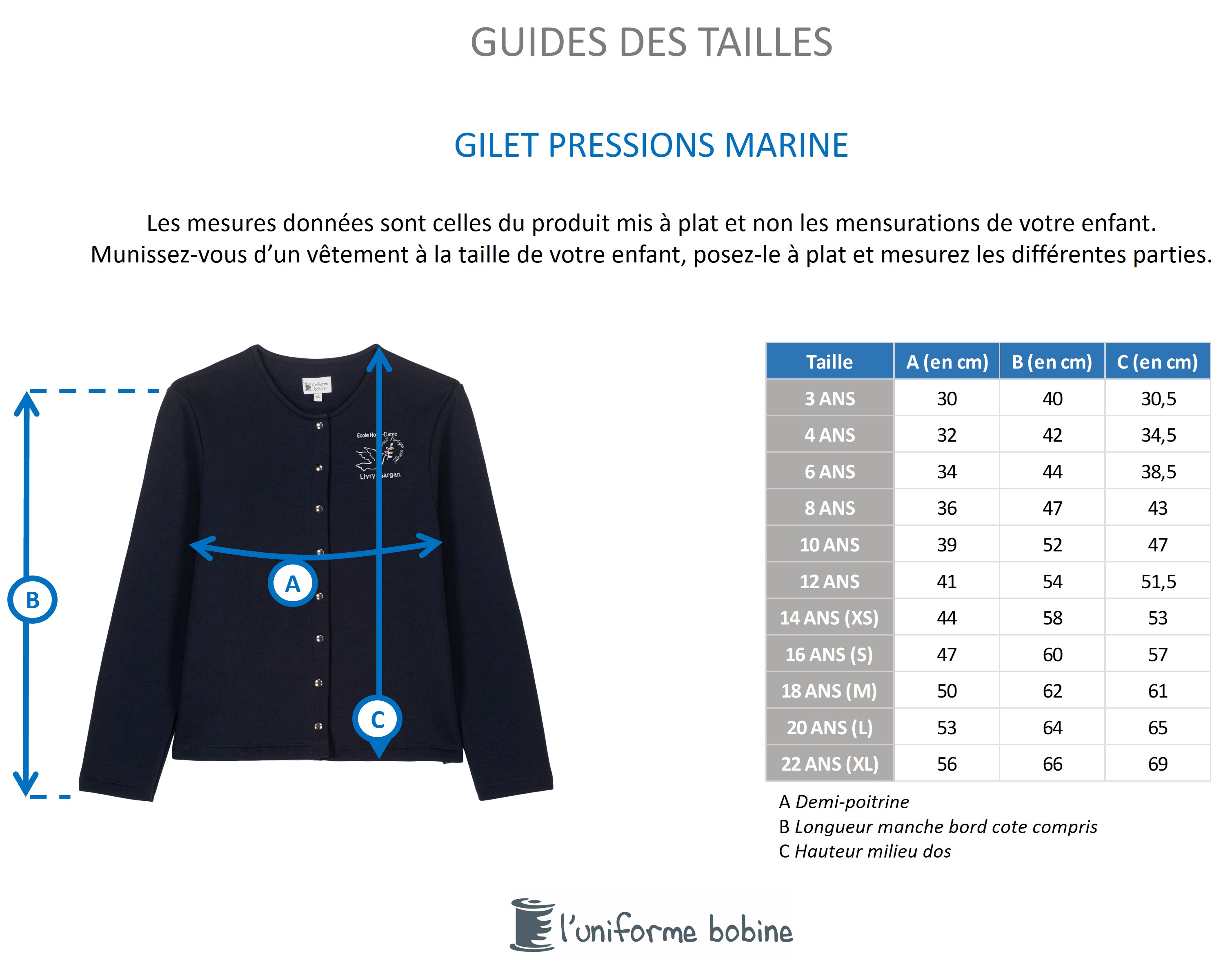 Guide des tailles