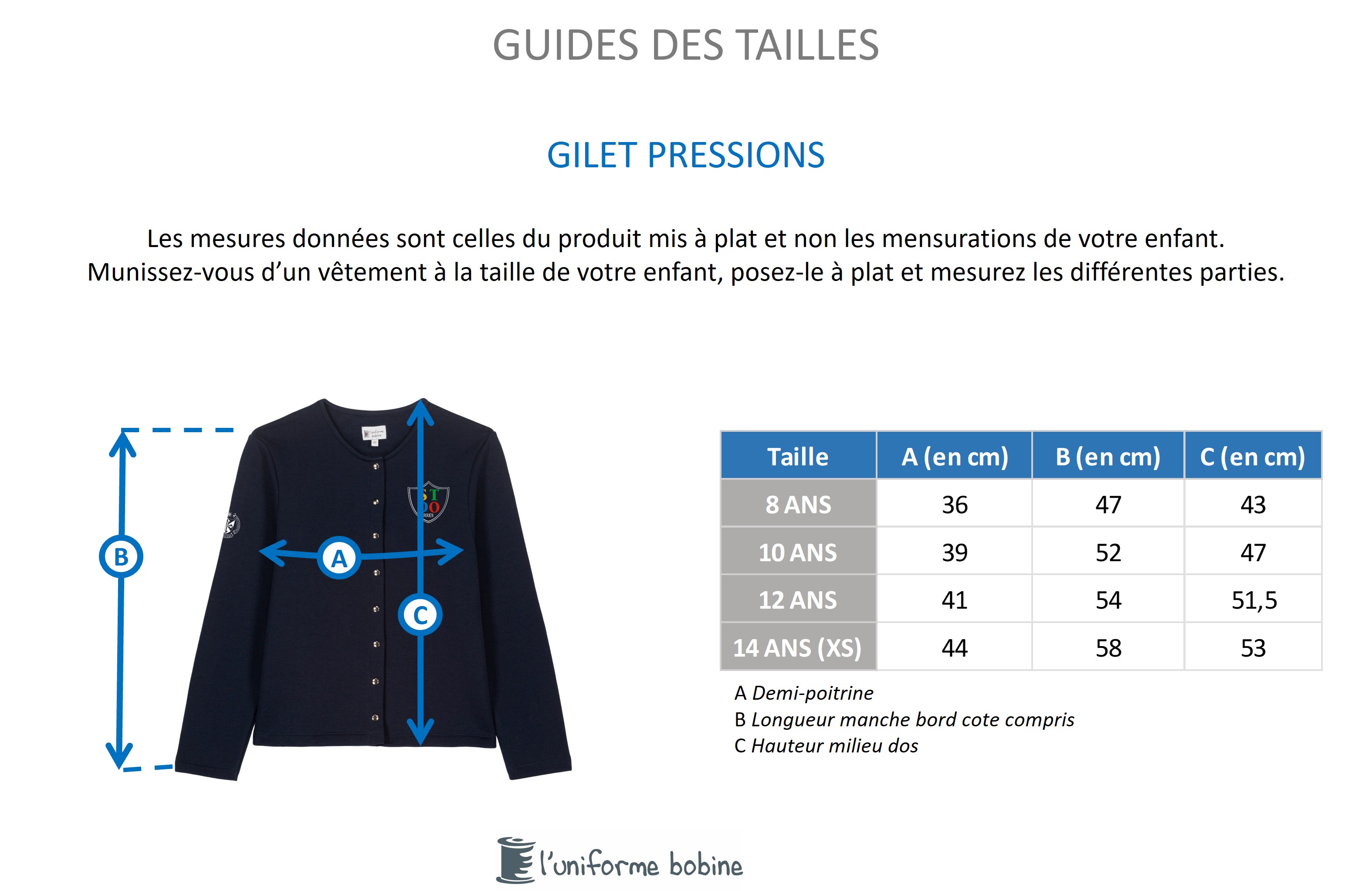 Guide des tailles