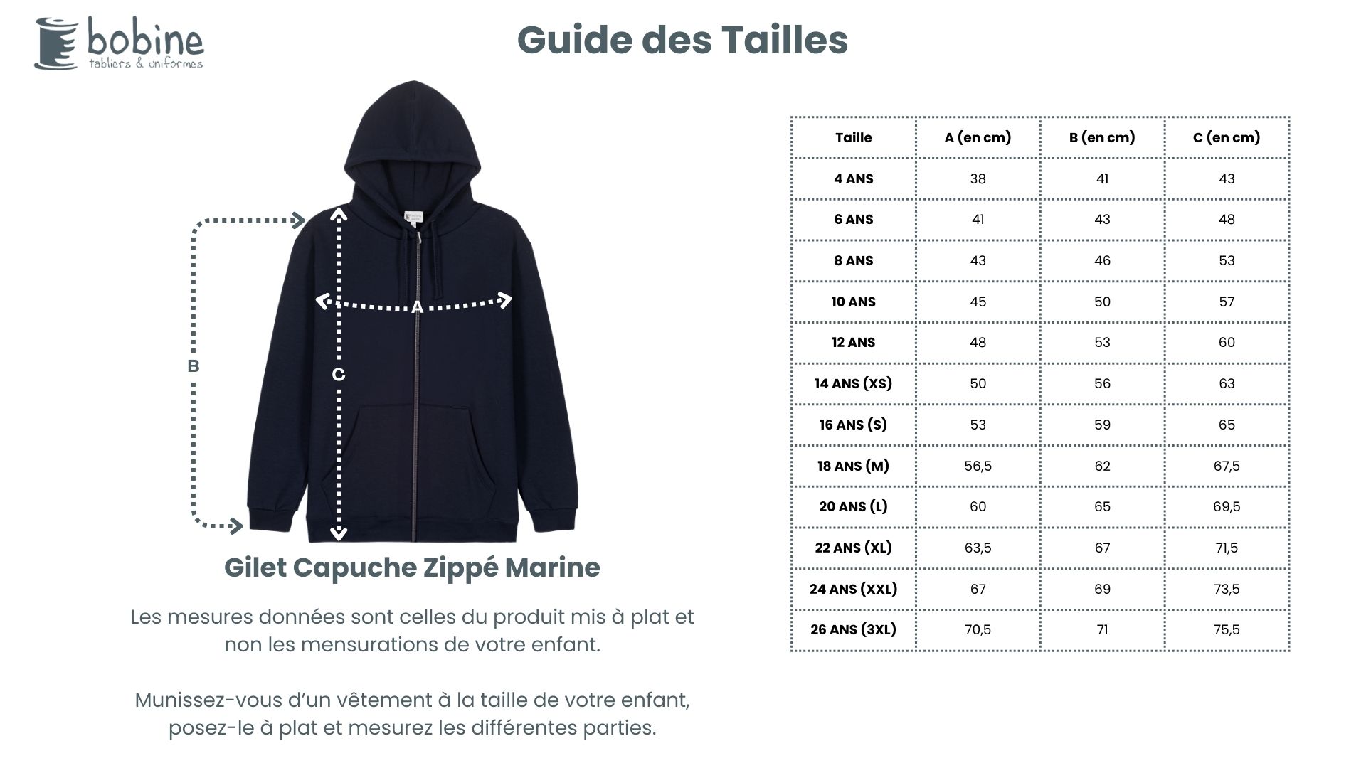 Guide des tailles