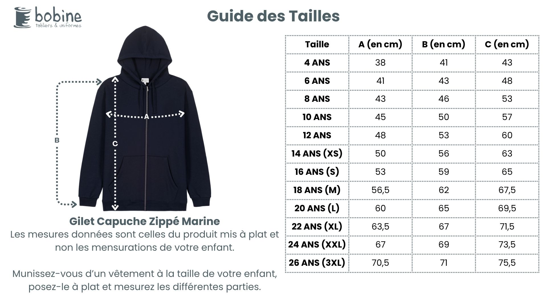 Guide des tailles