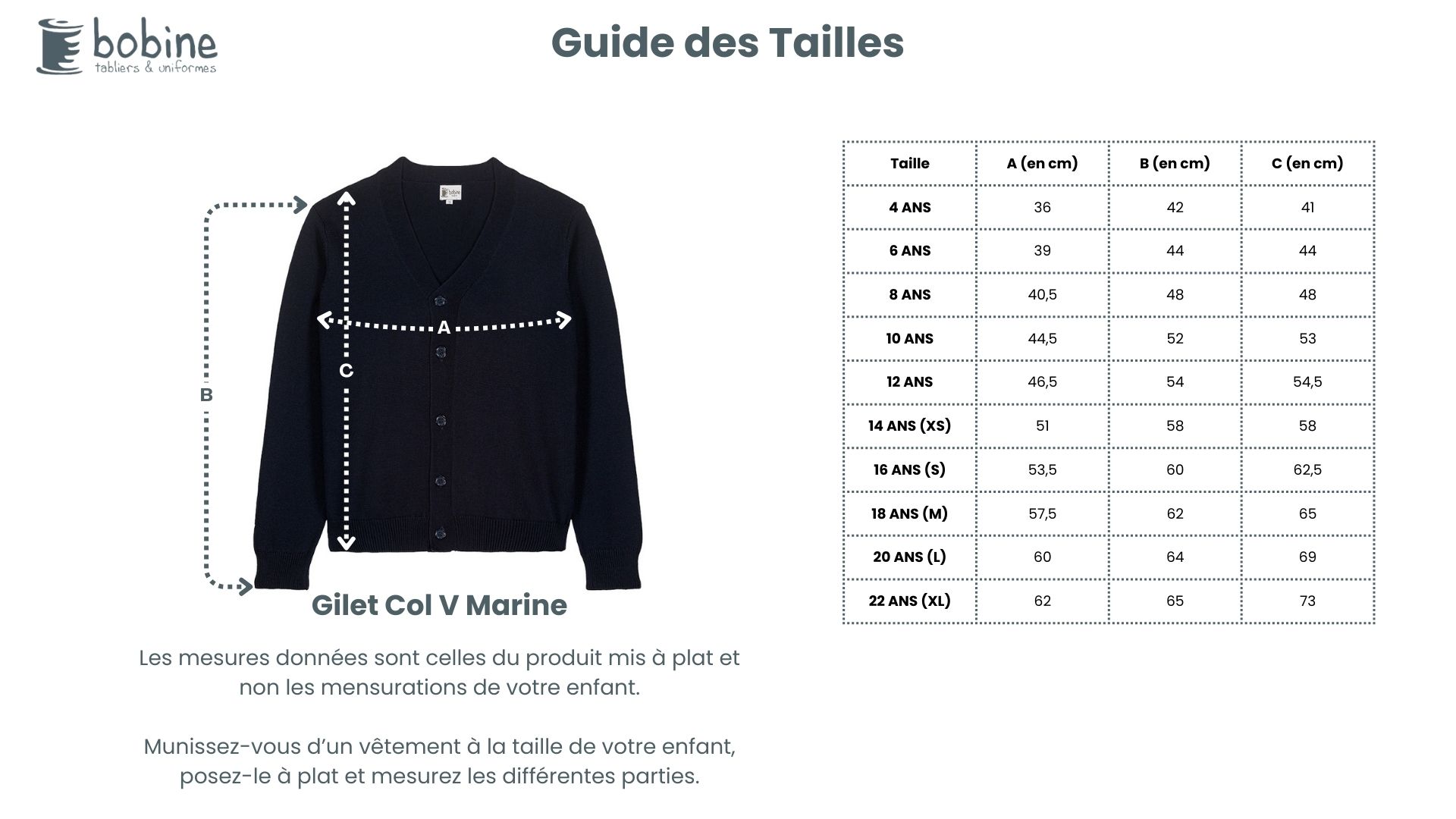 Guide des tailles