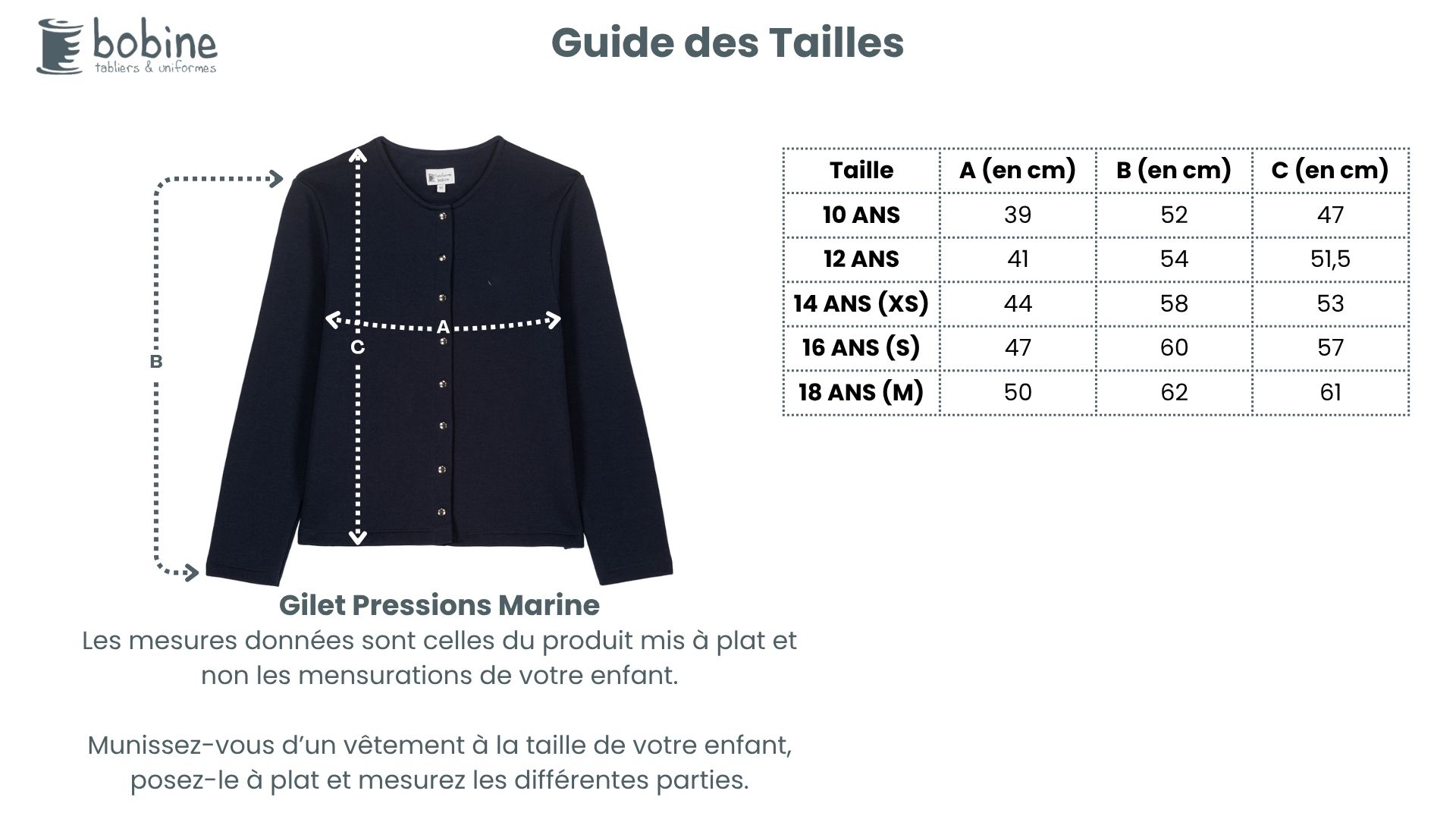 Guide des tailles