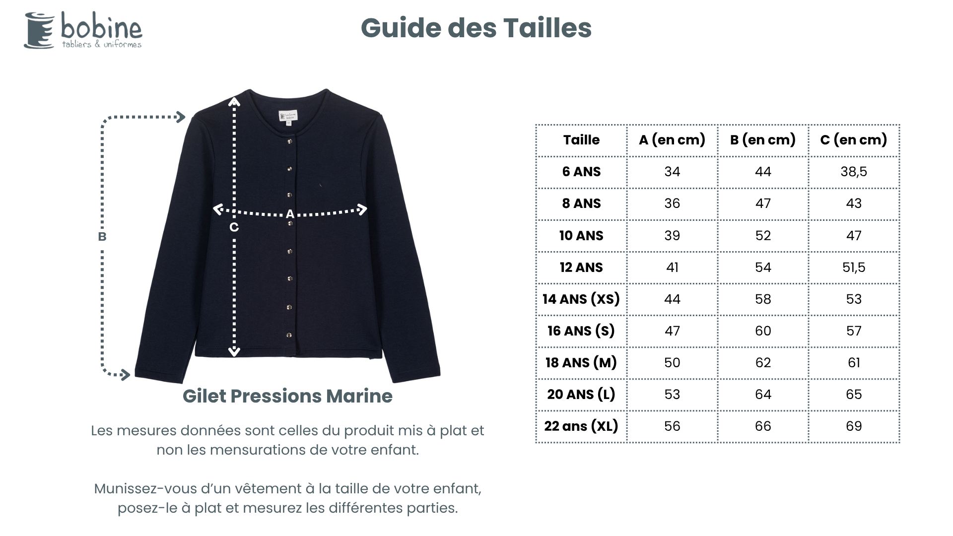 Guide des tailles