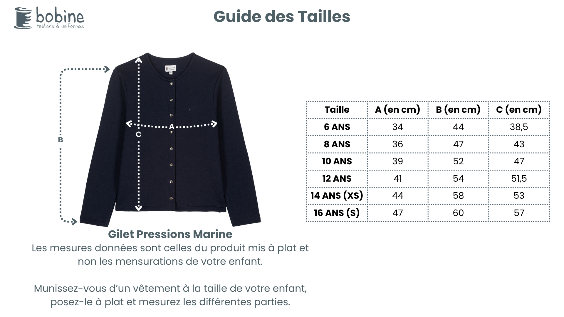 Guide des tailles