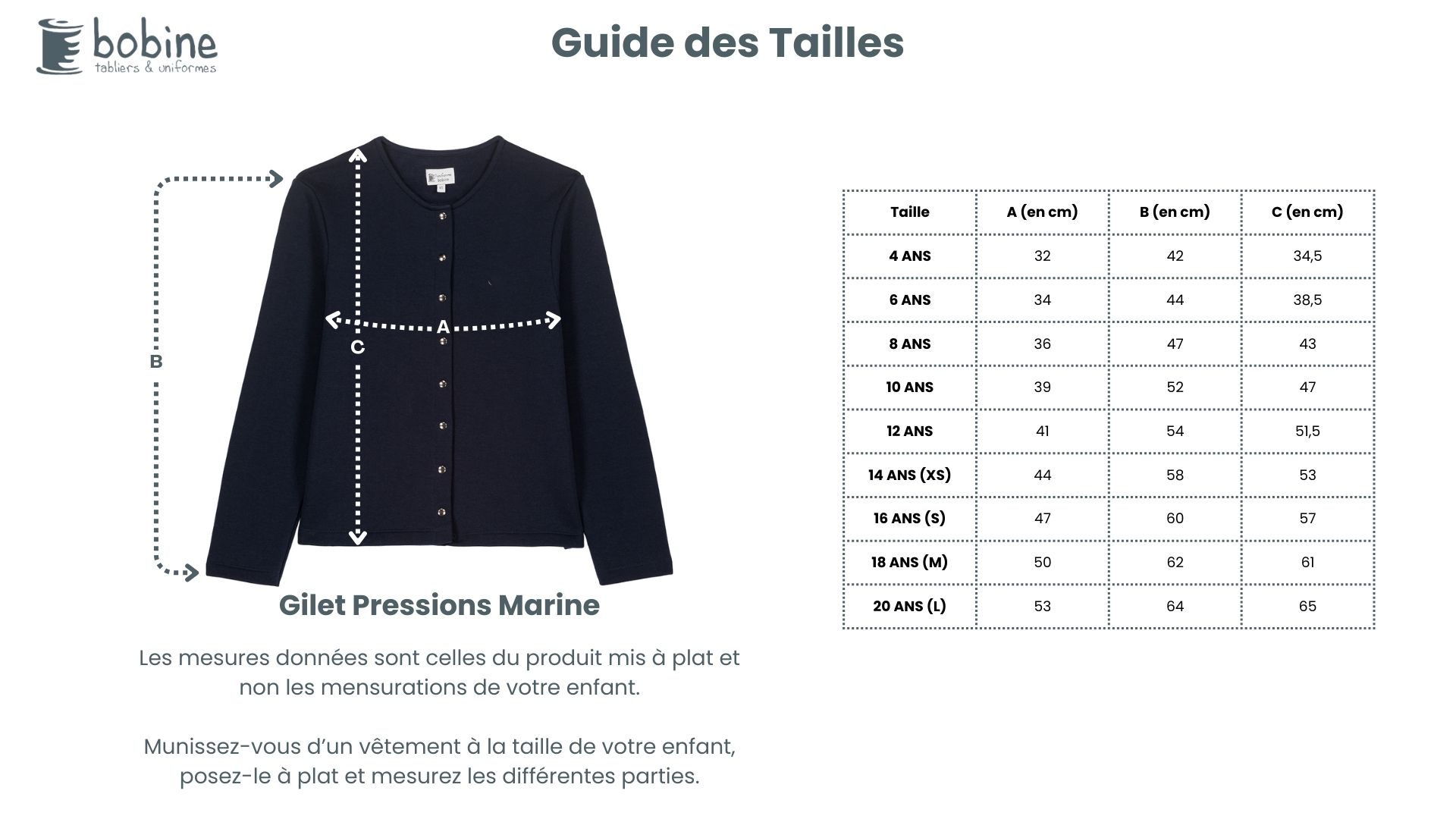 Guide des tailles