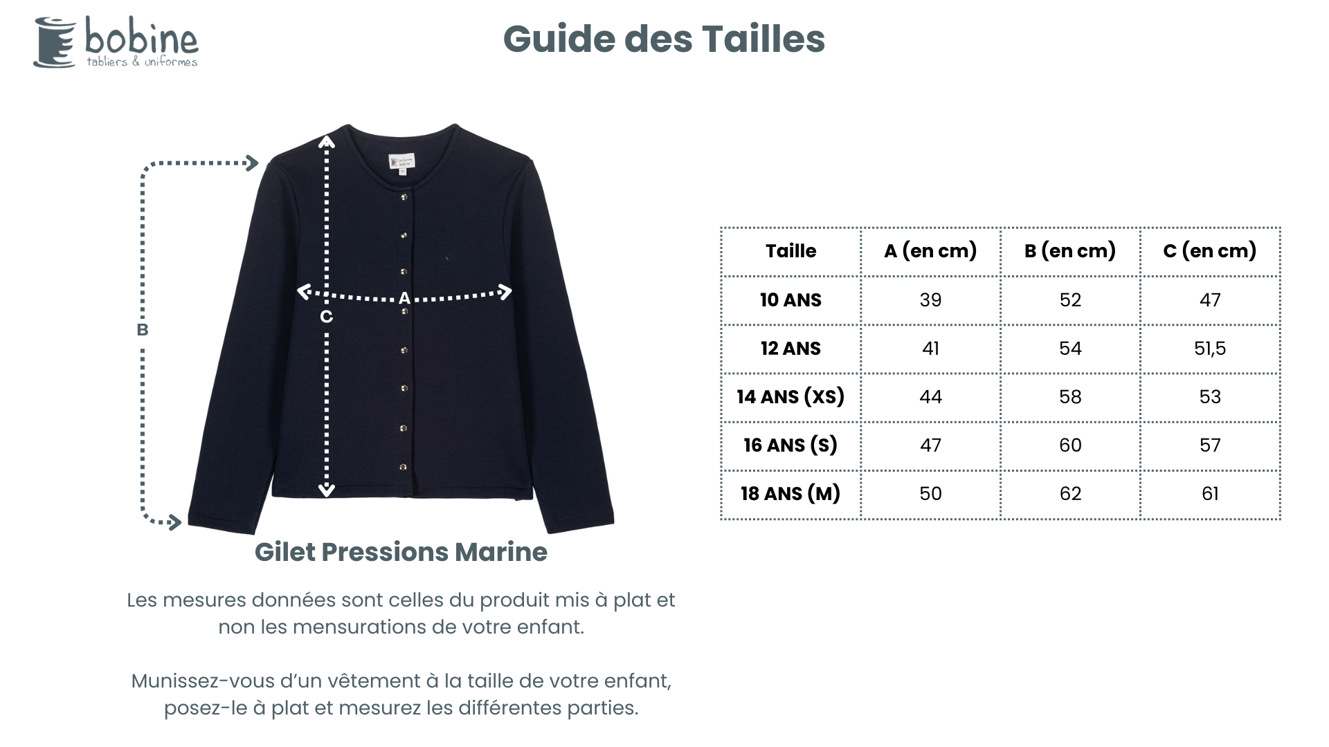 Guide des tailles