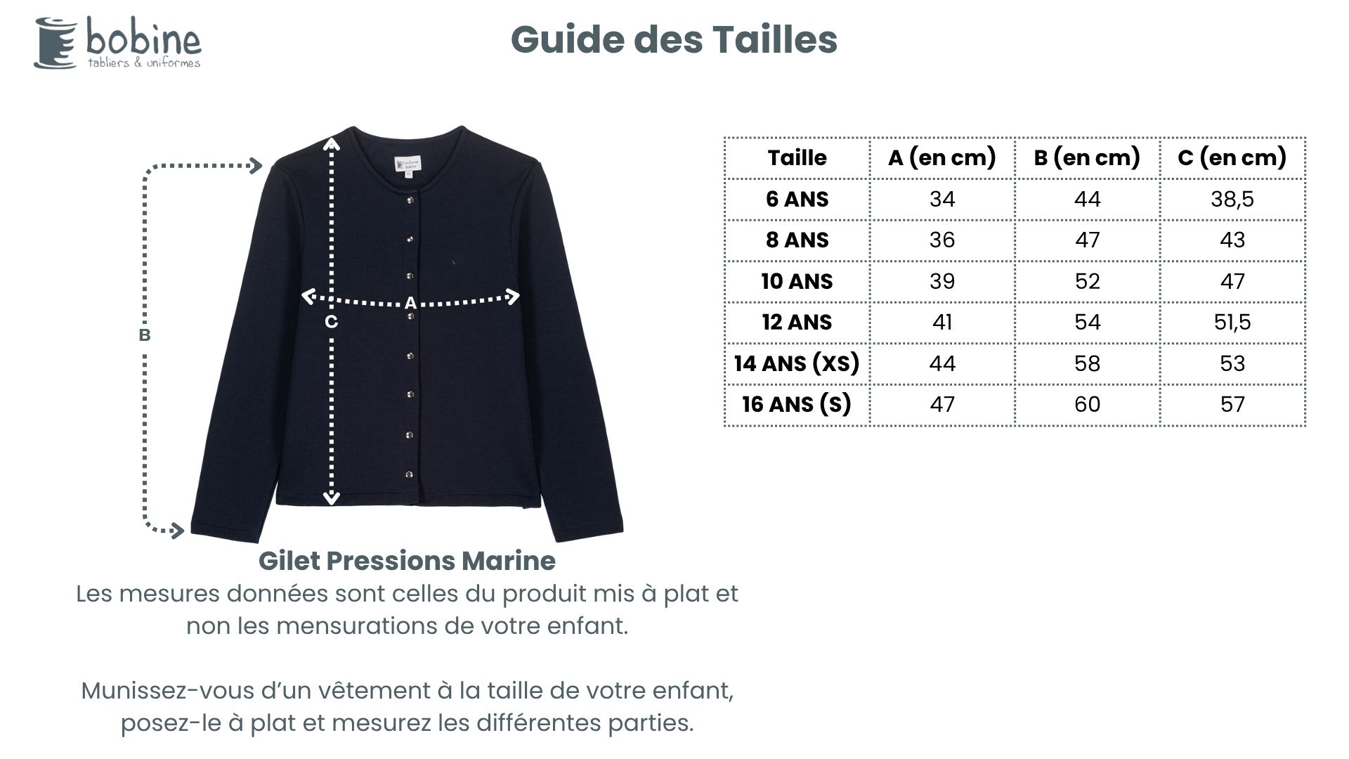 Guide des tailles