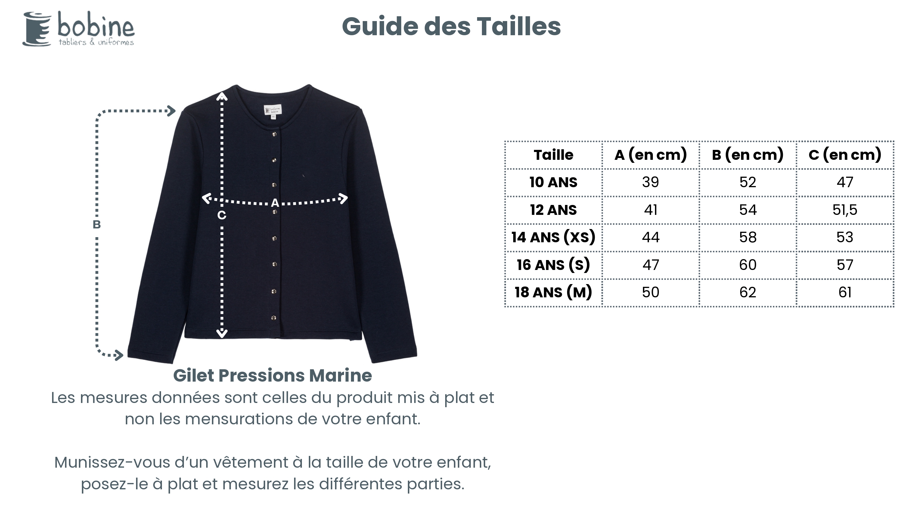 Guide des tailles