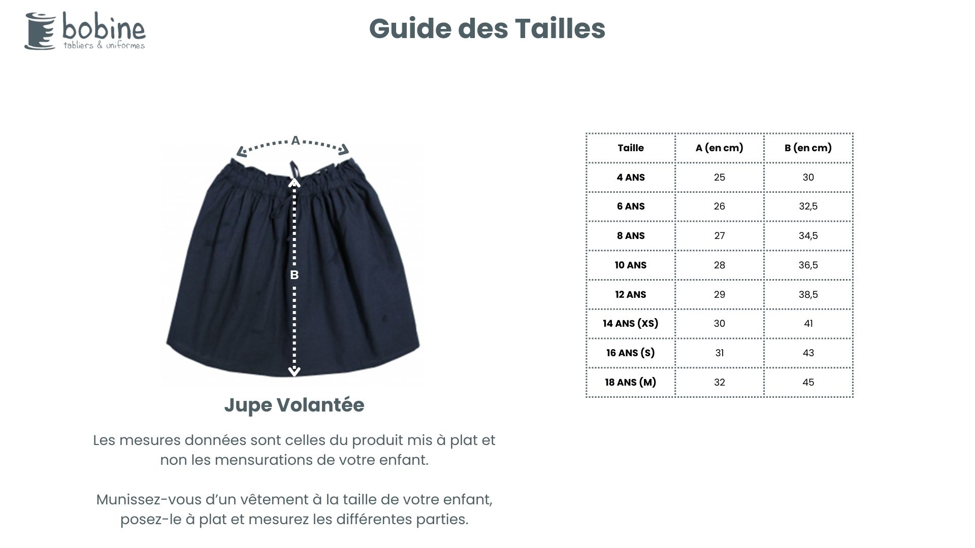 Guide des tailles