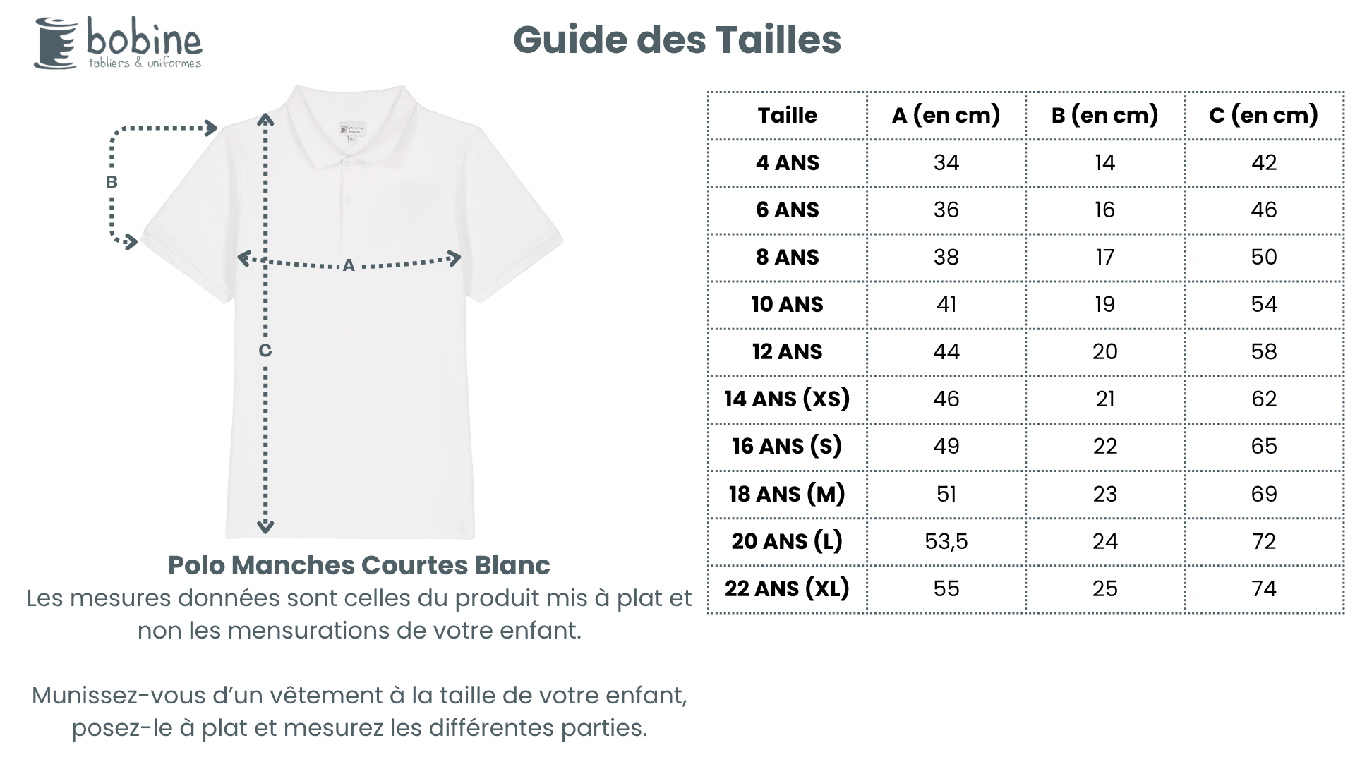 Guide des tailles
