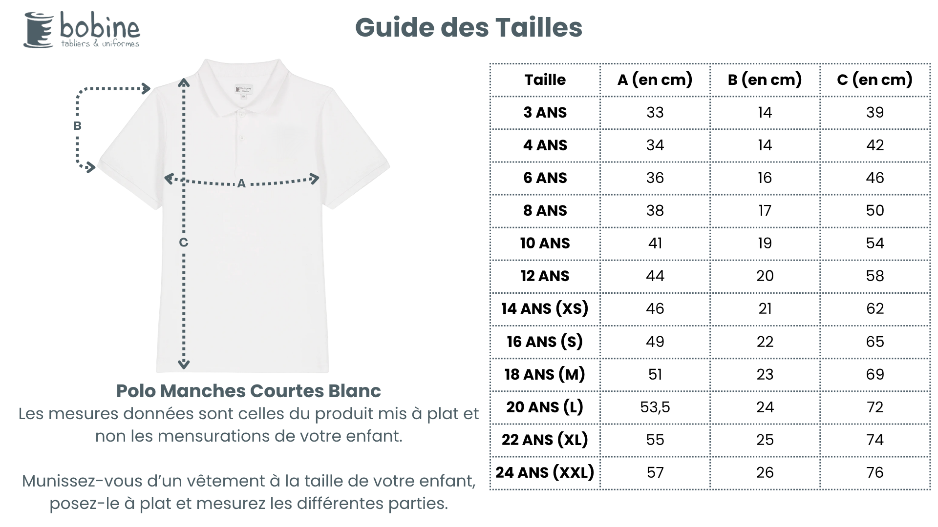 Guide des tailles