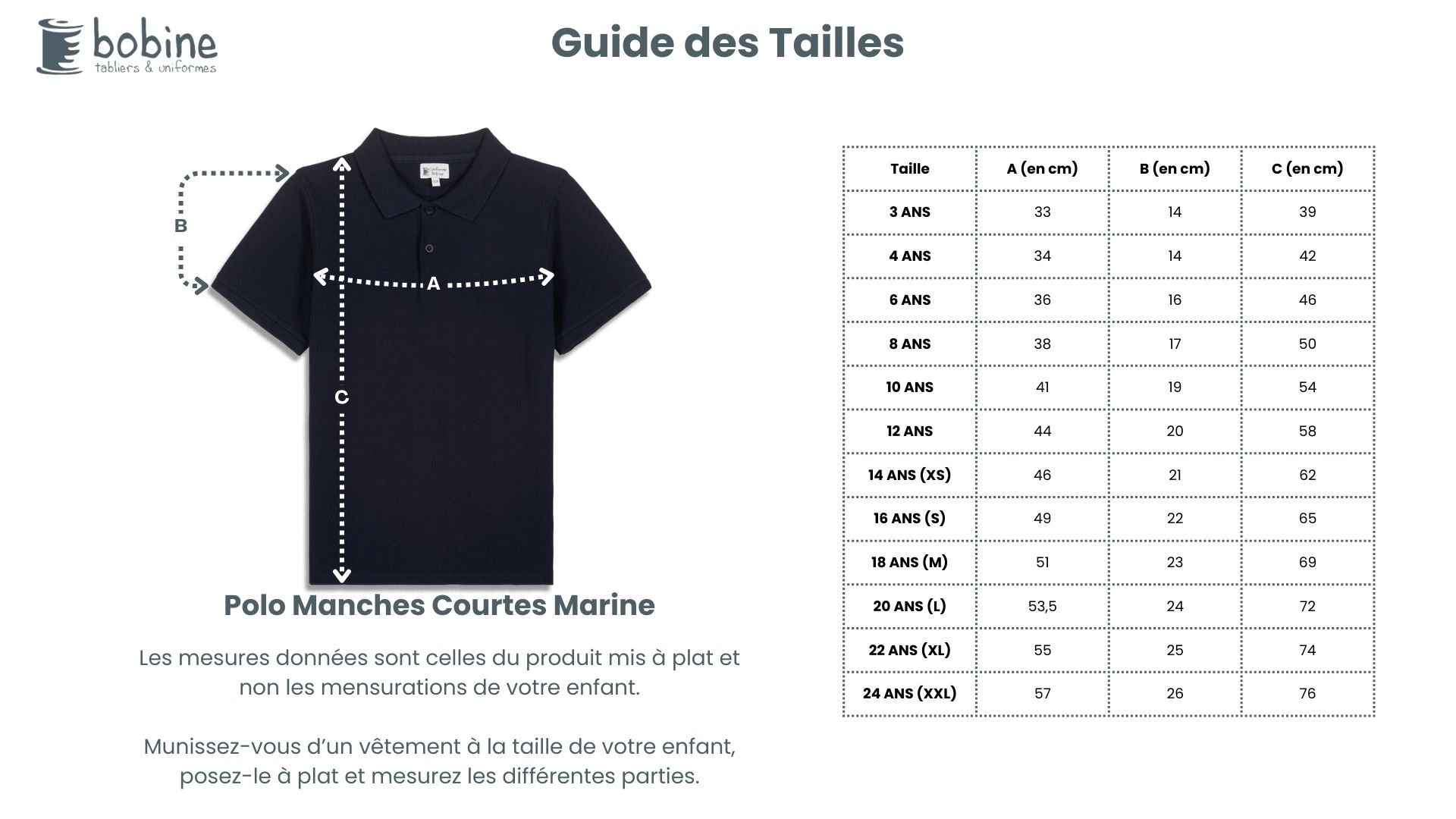 Guide des tailles