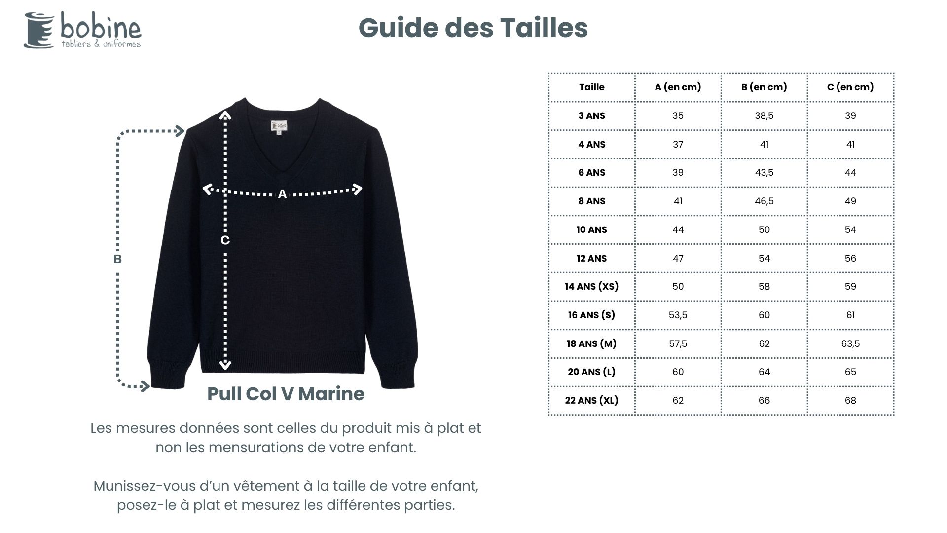 Guide des tailles