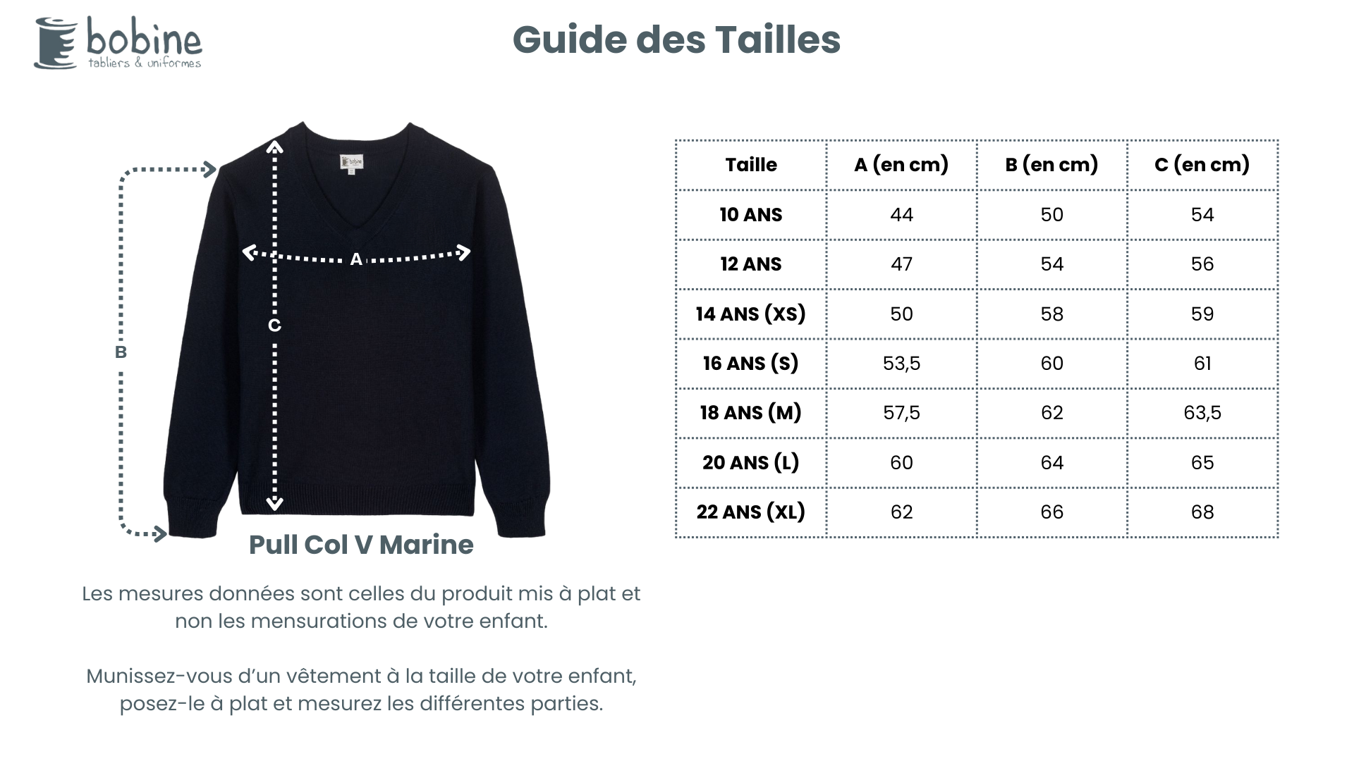 Guide des tailles