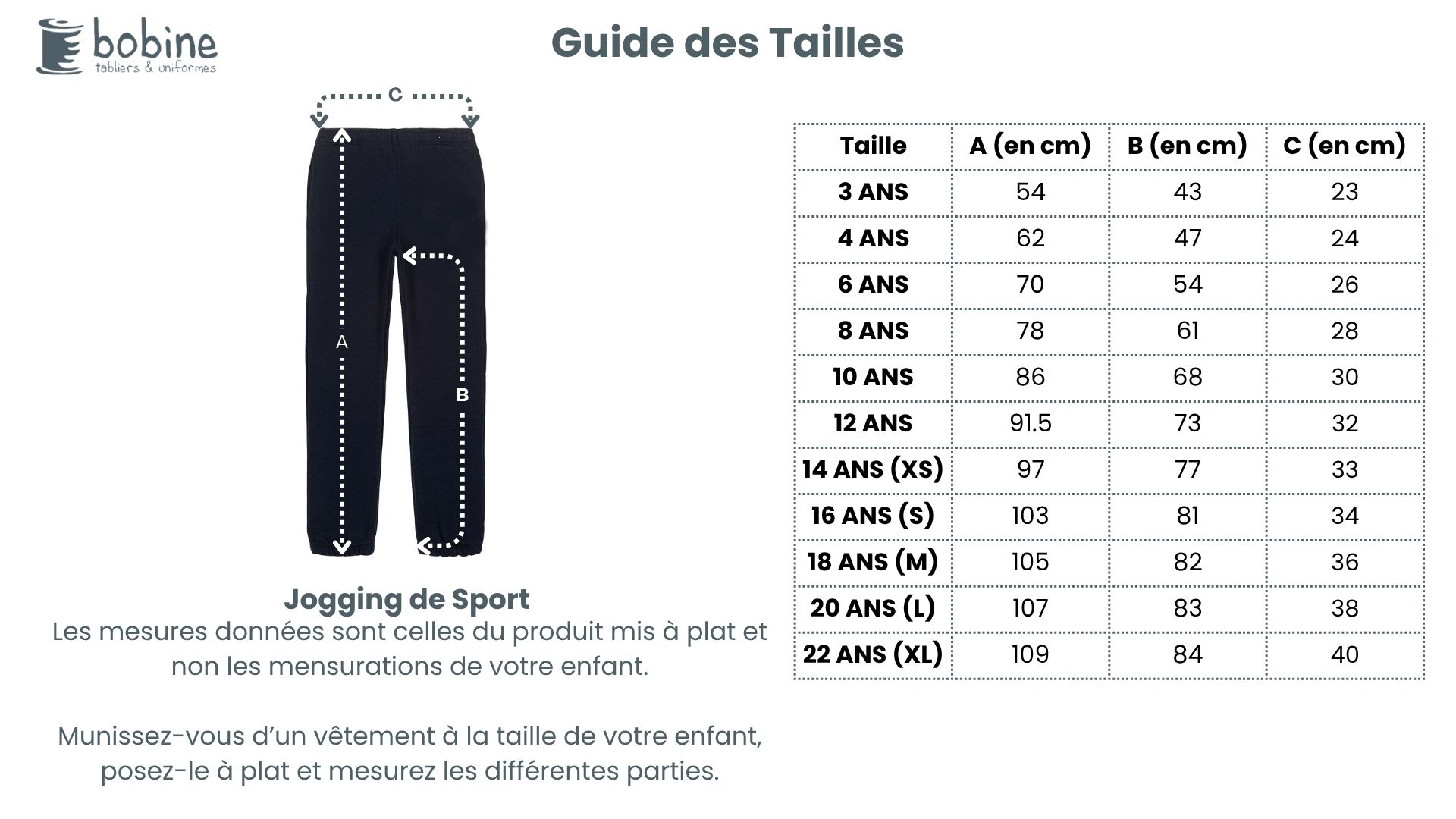 Guide des tailles