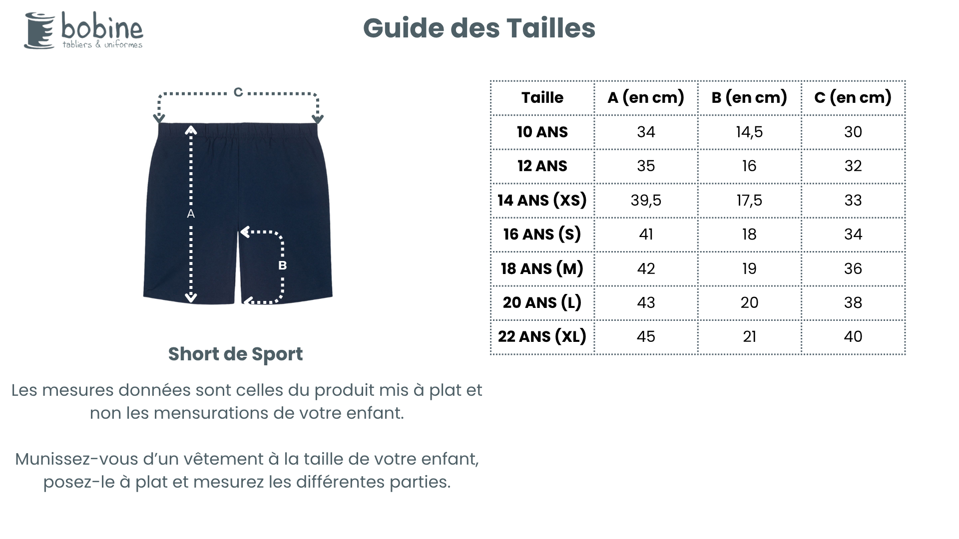 Guide des tailles