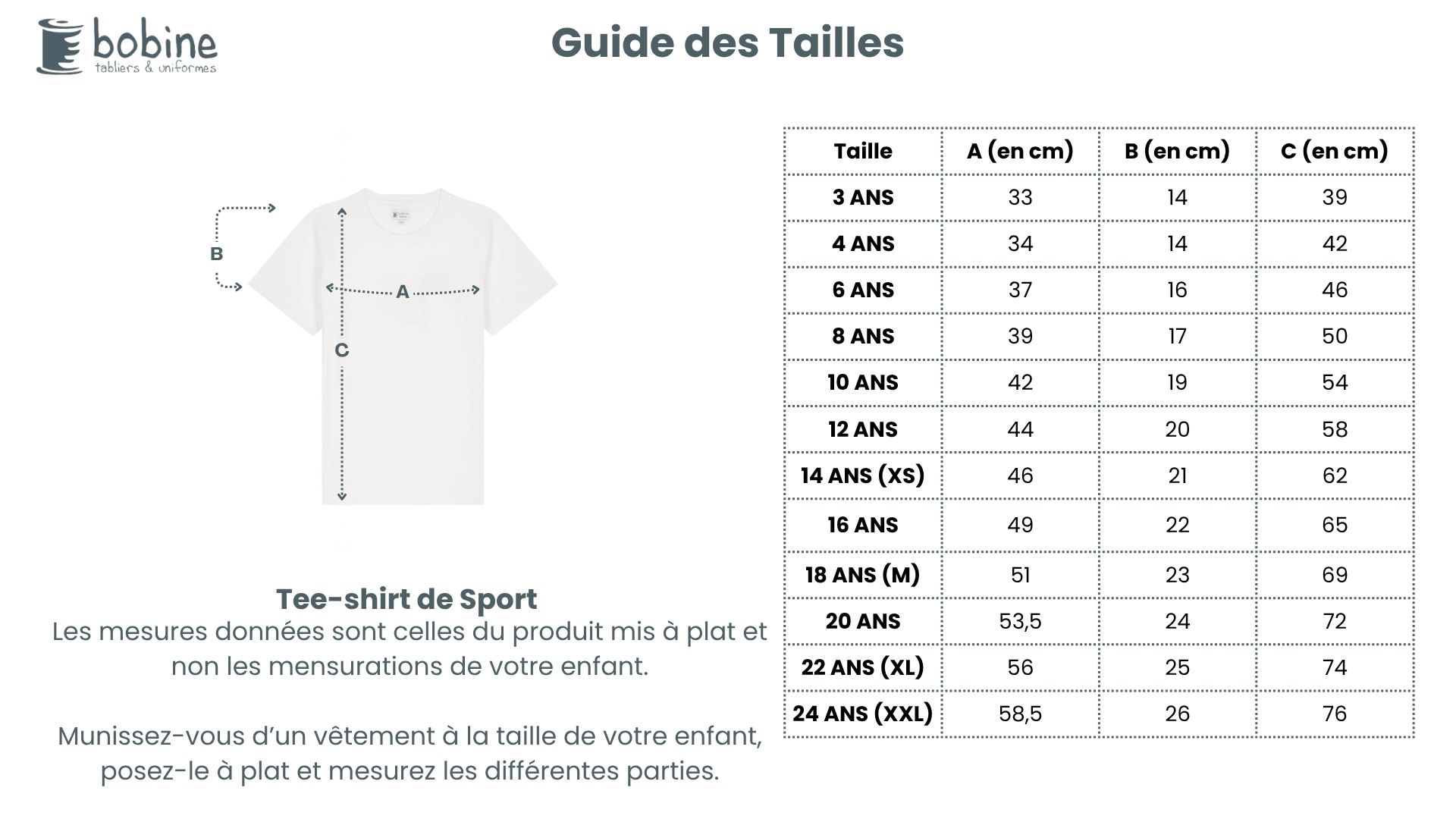 Guide des tailles