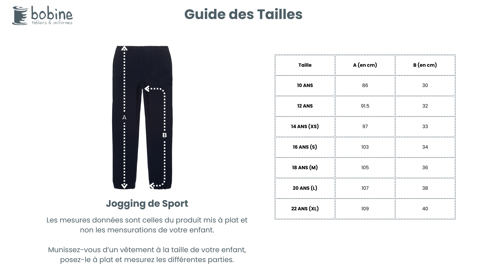 Guide des tailles